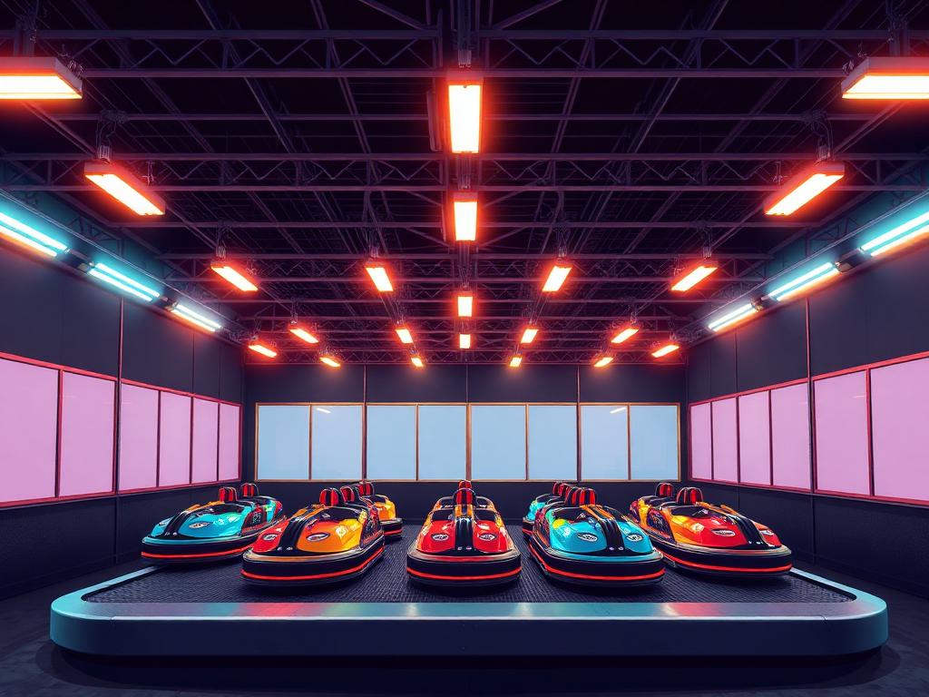 Bumper Cars carnival ride illustration