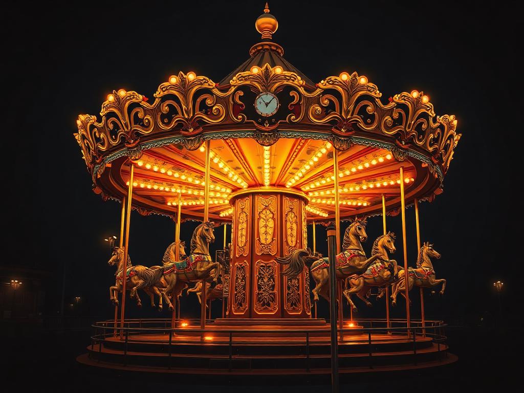 Carousel / Merry-Go-Round carnival ride illustration