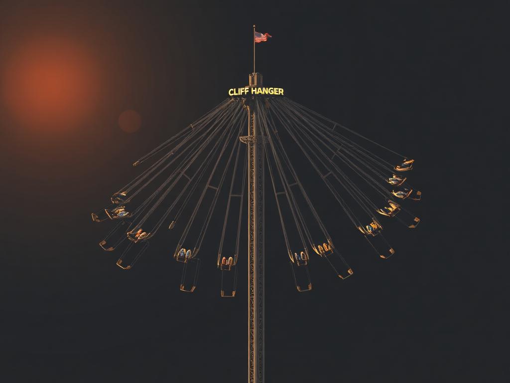 Cliff Hanger / Hang Glider carnival ride illustration