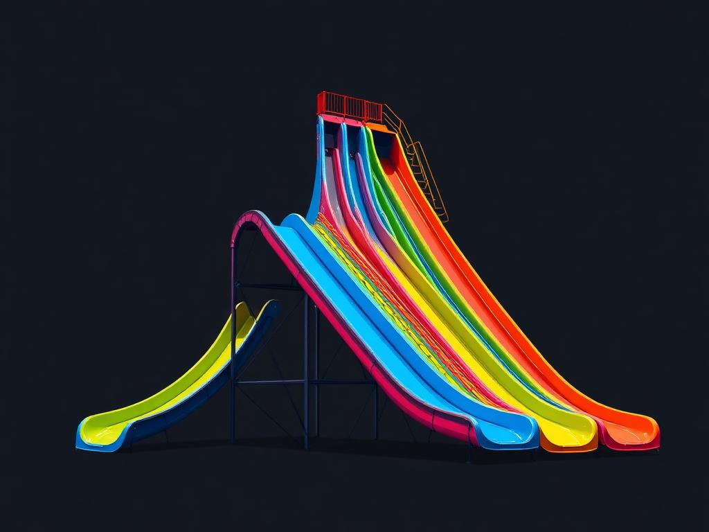 Super Slide / Fun Slide carnival ride illustration