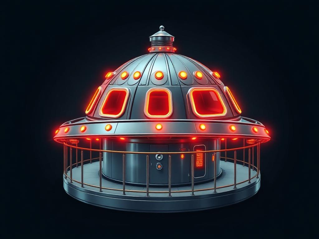 Gravitron / Starship 3000 carnival ride illustration