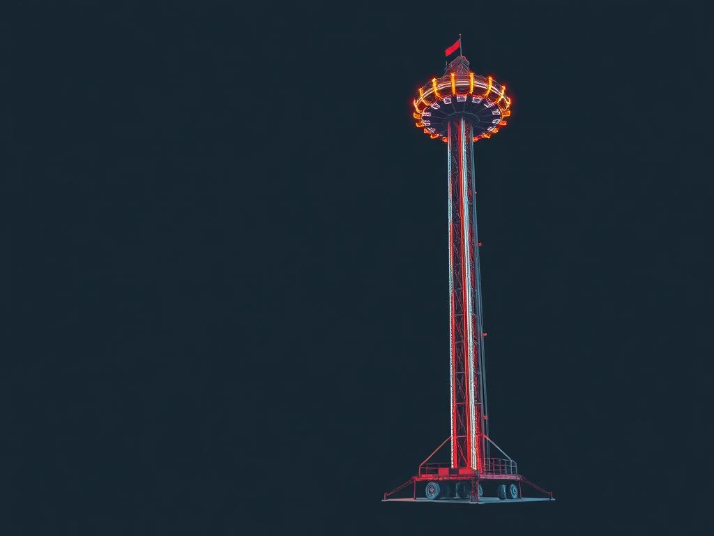 Mega Drop XXL carnival ride illustration