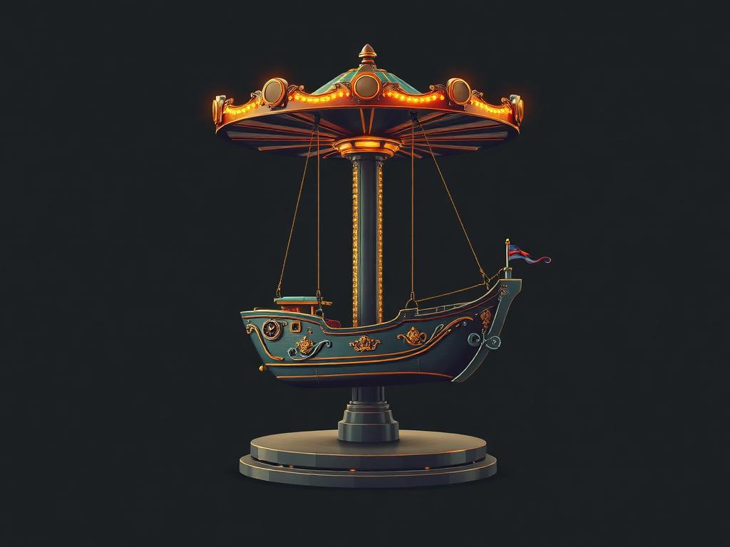 Sea Ray / Sea Dragon (Small) carnival ride illustration