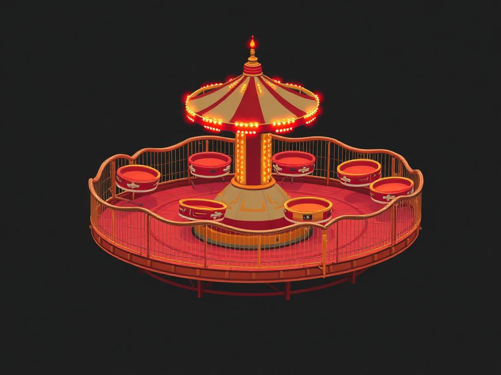 Tilt-a-Whirl carnival ride illustration
