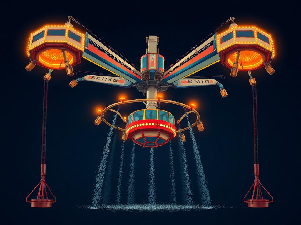 Top Spin / Inverter carnival ride illustration